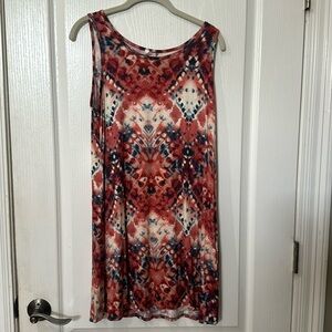 Cool melon Sz M sleeveless, turquoise, and coral dress NWOT